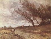 Jean Baptiste Camille  Corot Le Coup de Vent (The Gust of Wind) (mk09) china oil painting reproduction